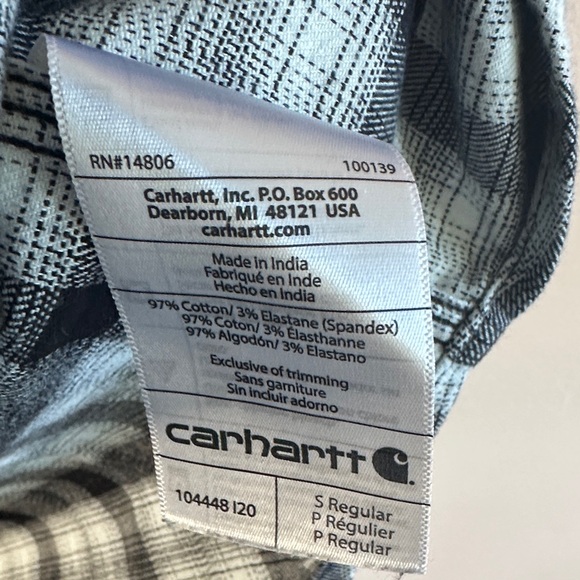 Carhartt Black and White Checkered Thick Button Down Shirt - Picture 4 of 7